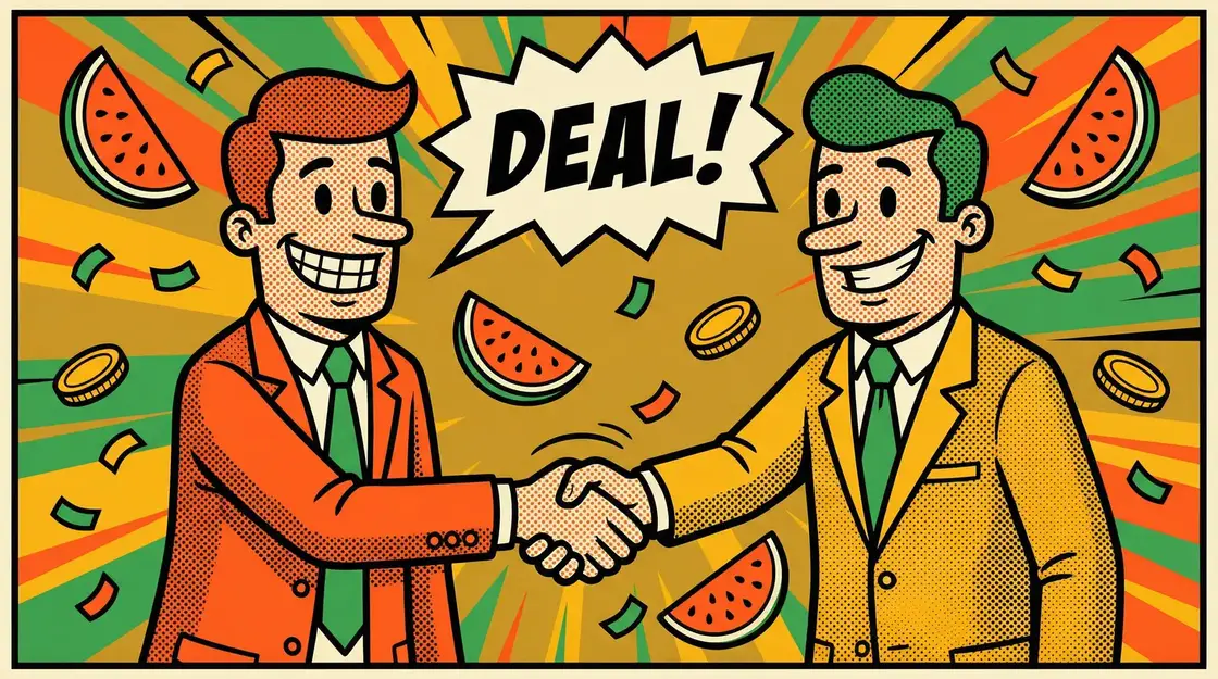 今日吃瓜 商务合作漫画插图